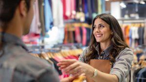 les taches d'un vendeur en magasin de vetement